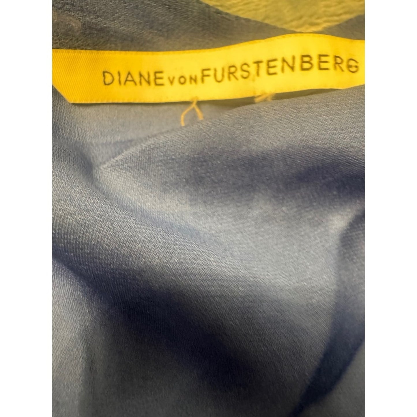 DVF Silk Chiffon Blue Mini Dress – Size 10