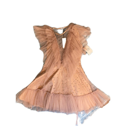 IDA SJÖSTEDT 039 Nathalie Dress Pearl Embellished Tulle Ruffle Mini Pink