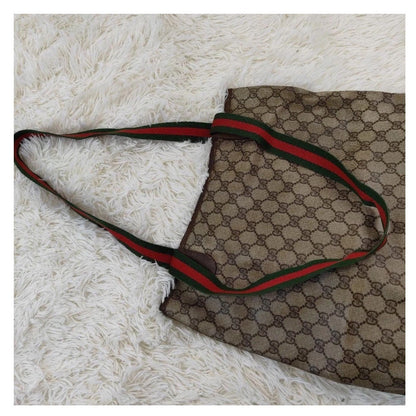 Authentic Vintage Gucci Monogram Canvas Tote Bag Red Green Stripe