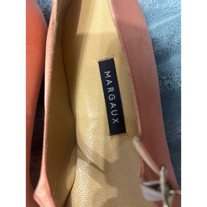 Margaux Mary Jane Flats Women 39 Coral Pink New Satin Pointed Toe Buckle