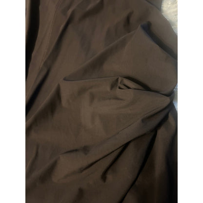 SUN LIGHT Women's Dark Black Ruched Midi Dress Size 4 Sleeveless V Neck