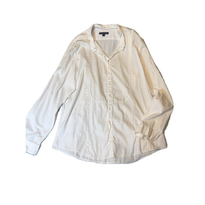 John Varvatos Pleats Tuxedo Style White Dress Men's Shirt XL Button Down #C