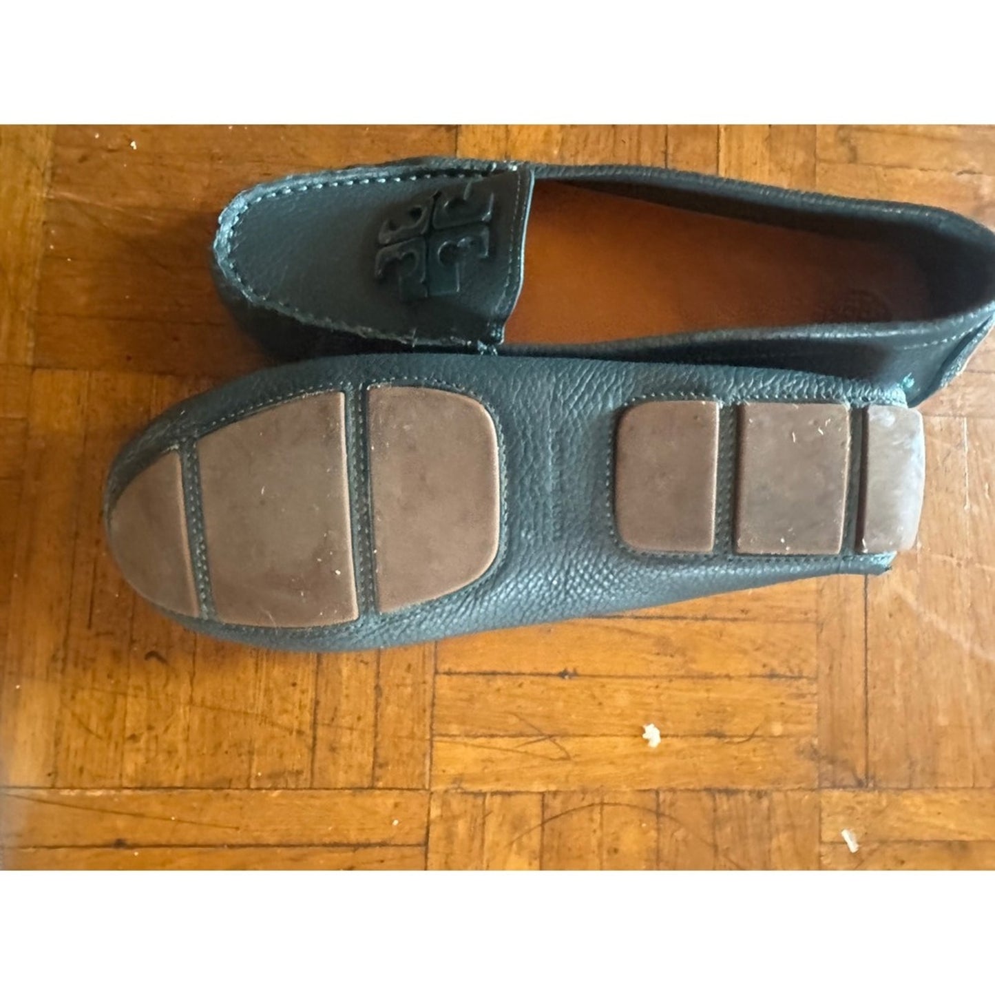 Tory Burch Teal Leather Loafers Driving Moccasins Classic Designer  size