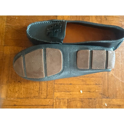 Tory Burch Teal Leather Loafers Driving Moccasins Classic Designer  size