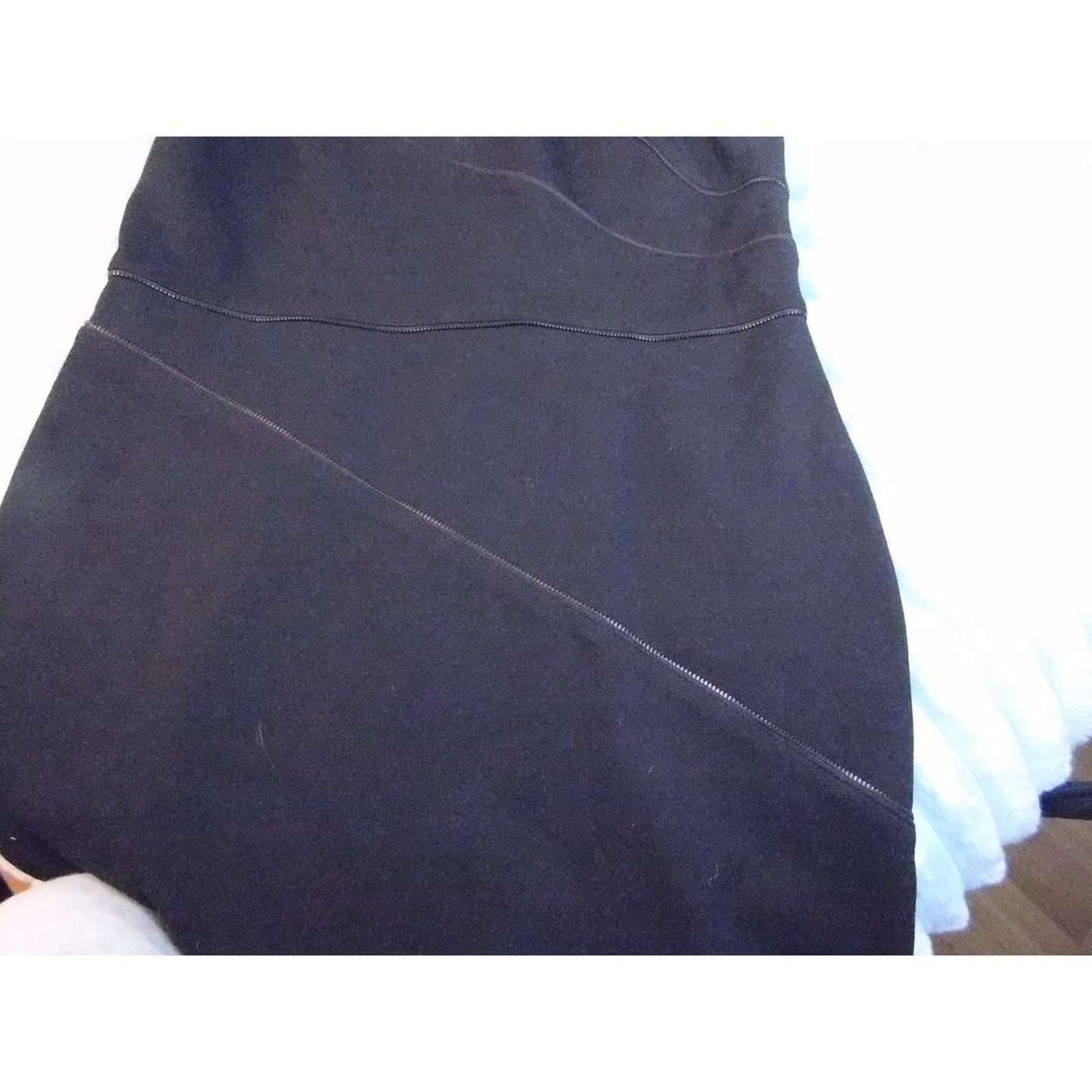 Theory Black V Neck Sleeveless Zipper Detail Sheath Dress Size 12