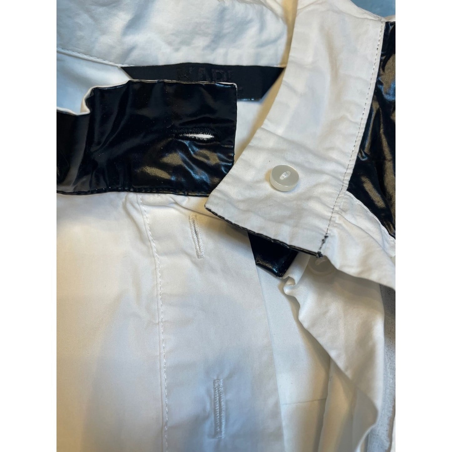 Karl Lagerfeld White Black Patent Tuxedo Shirt Tunic Dress