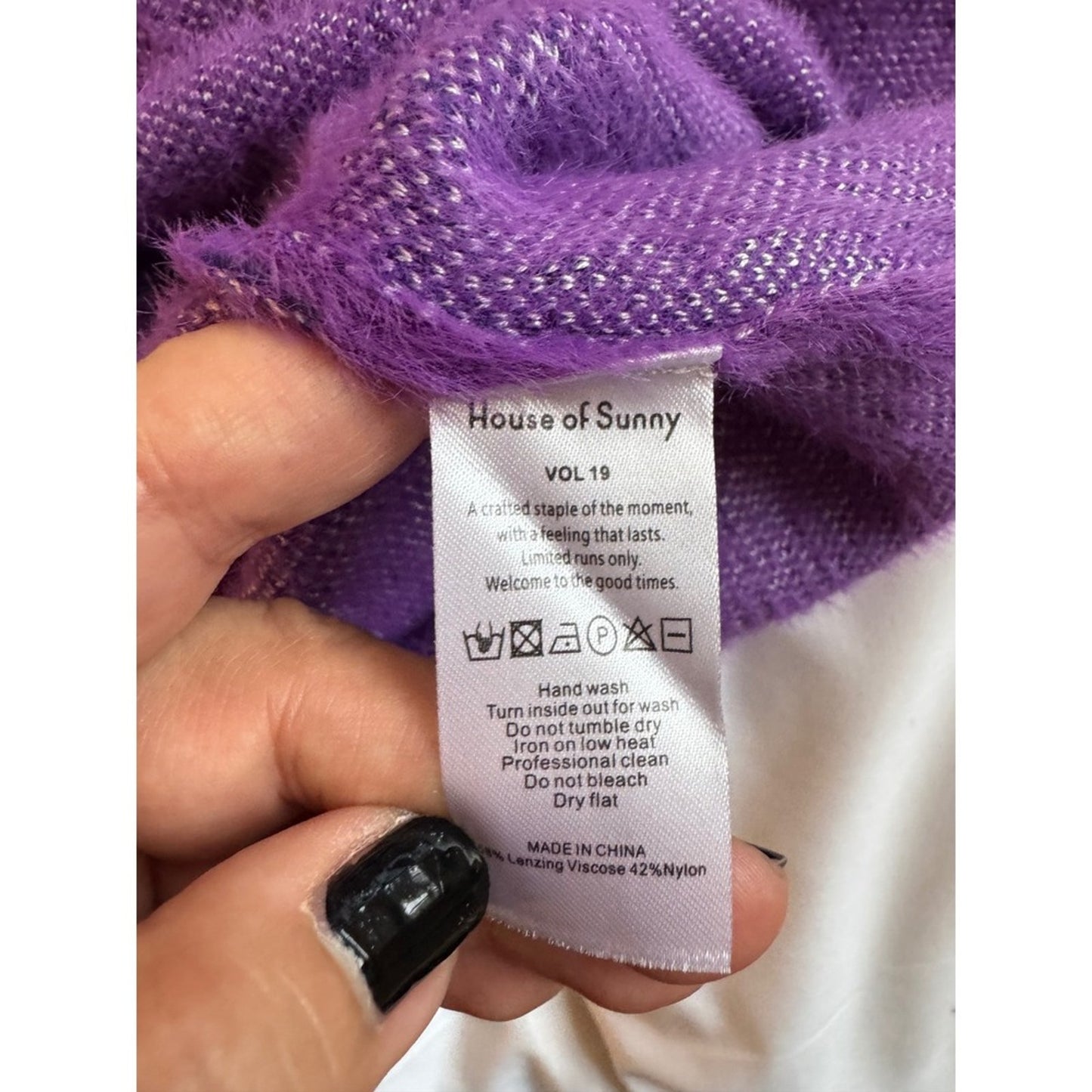 House of Sunny "Butterfly" Knit Skirt – Purple Fuzzy EcoVero / NWT Size S