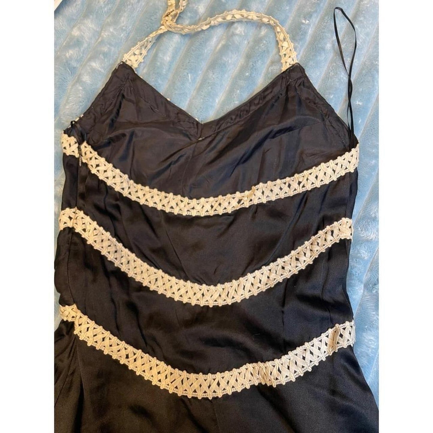 Tocca black silk halter dress