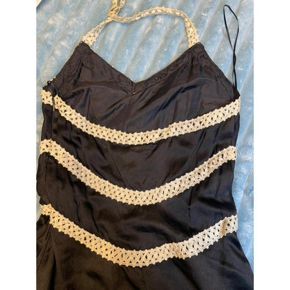 Tocca black silk halter dress