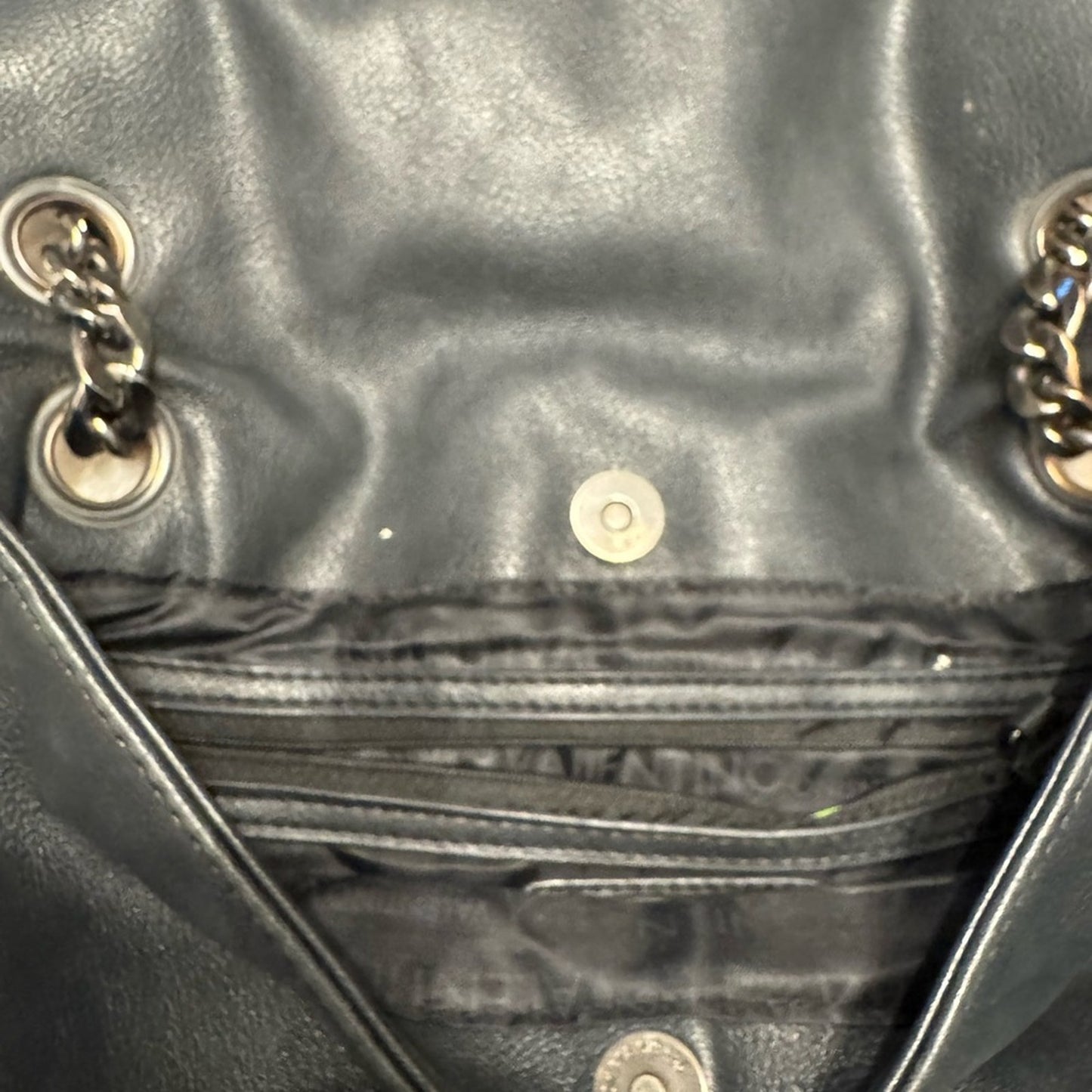 🖤 Valentino Garavani Black Leather Chain Shoulder‎ Bag – Genuine Leather