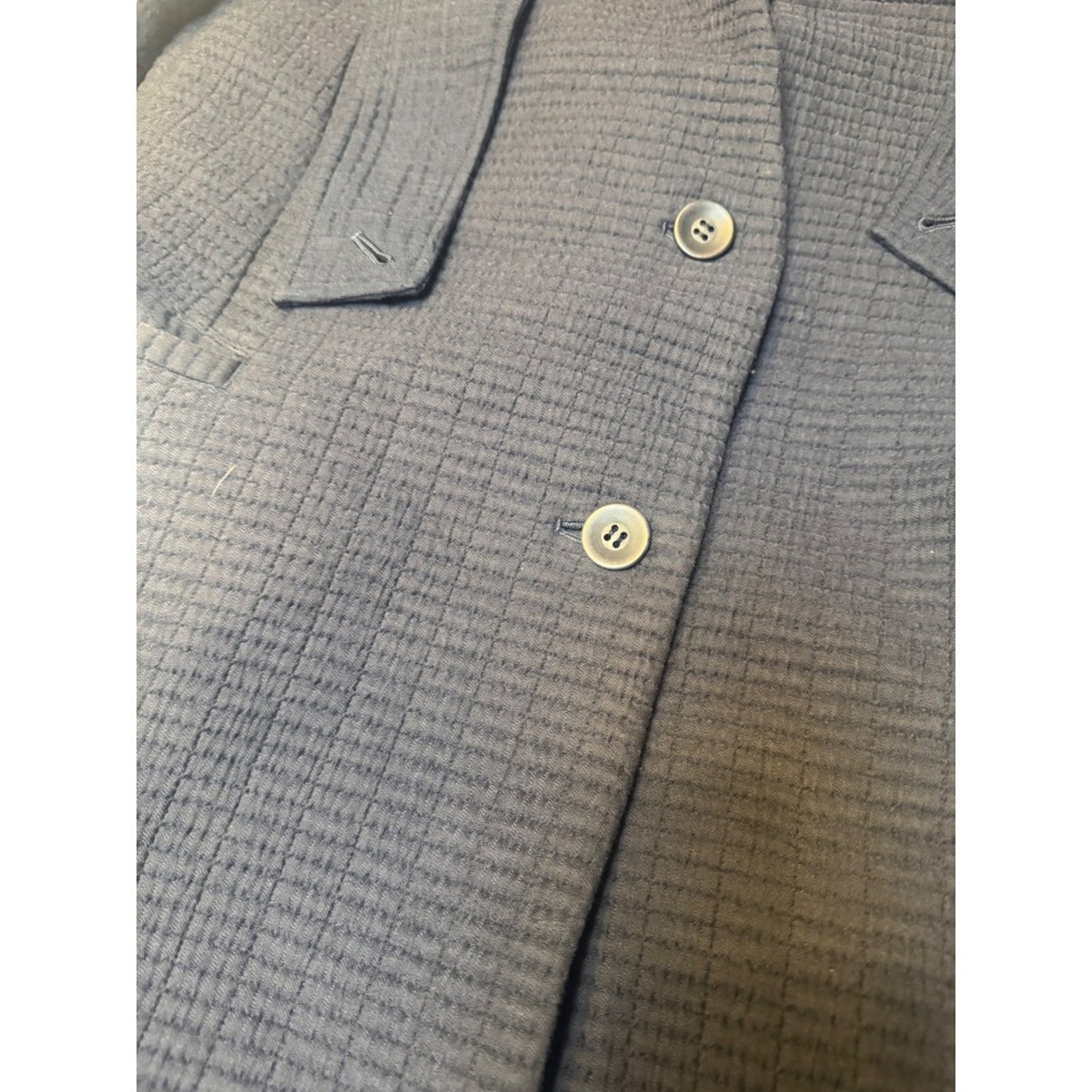 Heart Art Textured Wool Hooded Coat — Issey Miyake Line Aesthetic Size M