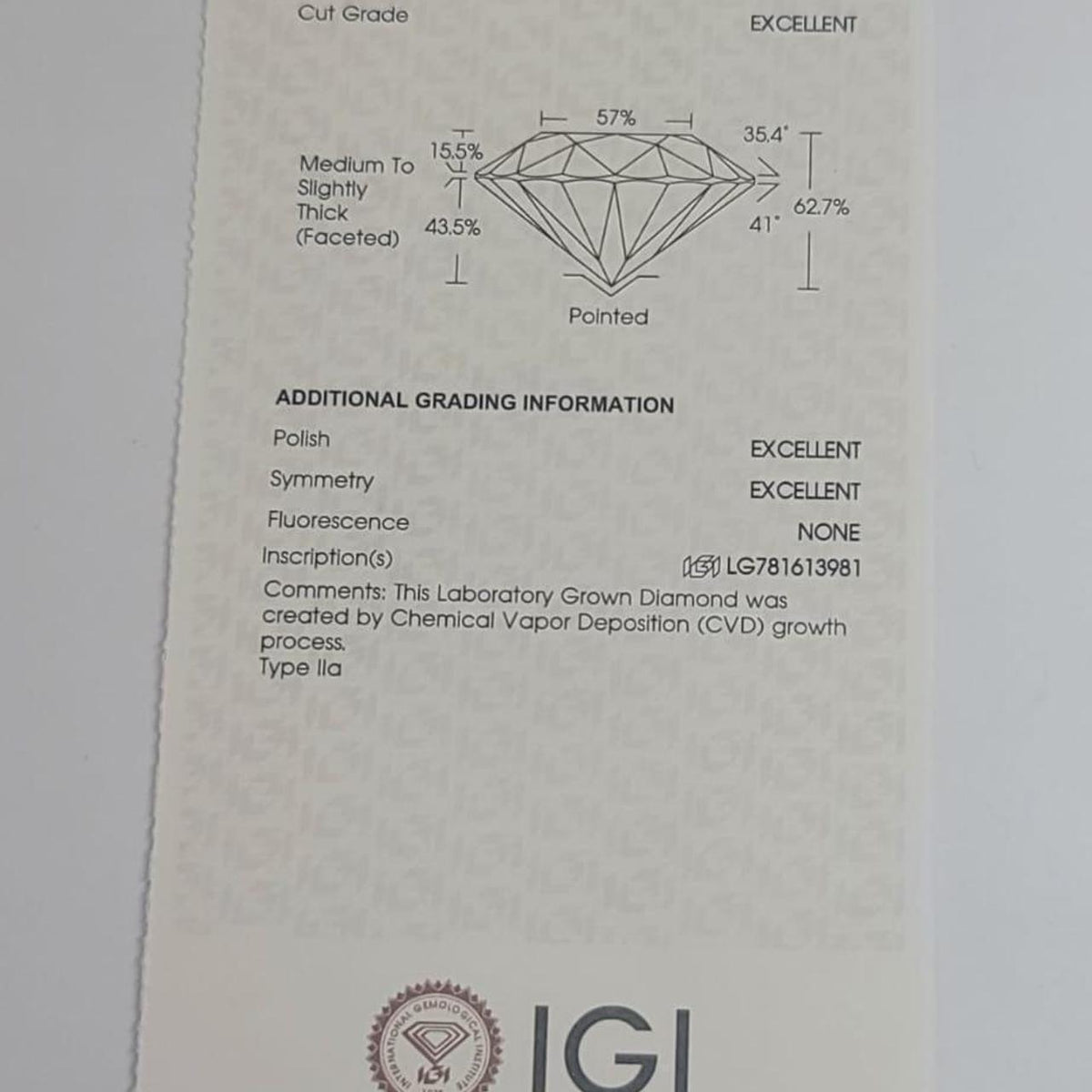 2.08 CTW IGI Certified Lab Grown Diamond Stud Earrings D VS1 14K Gold