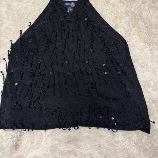 Venezia Black Beaded Knit‎ Top