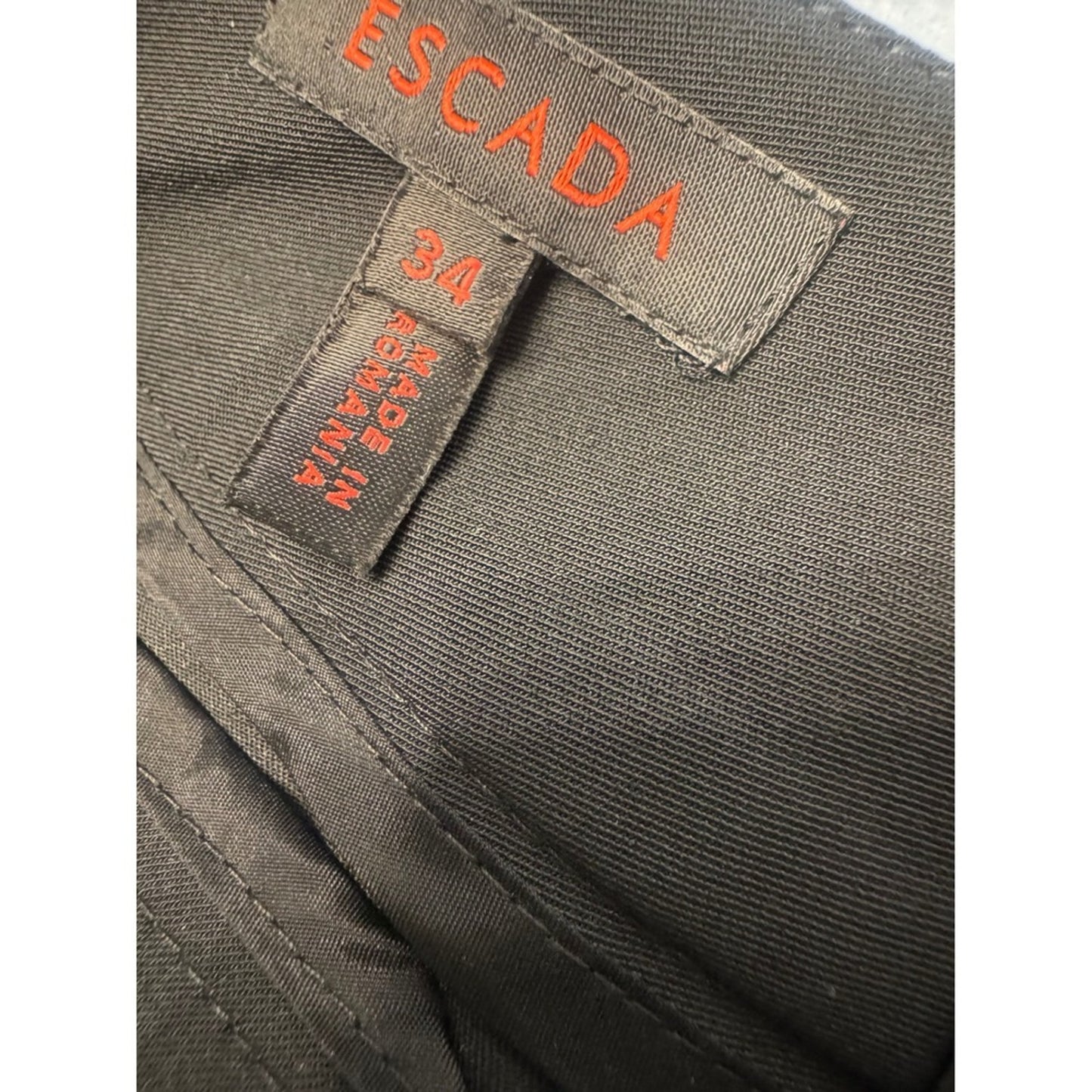 Escada Women's Black Wide Leg Trousers Pants Size 34 XS Wool Blend Tailored