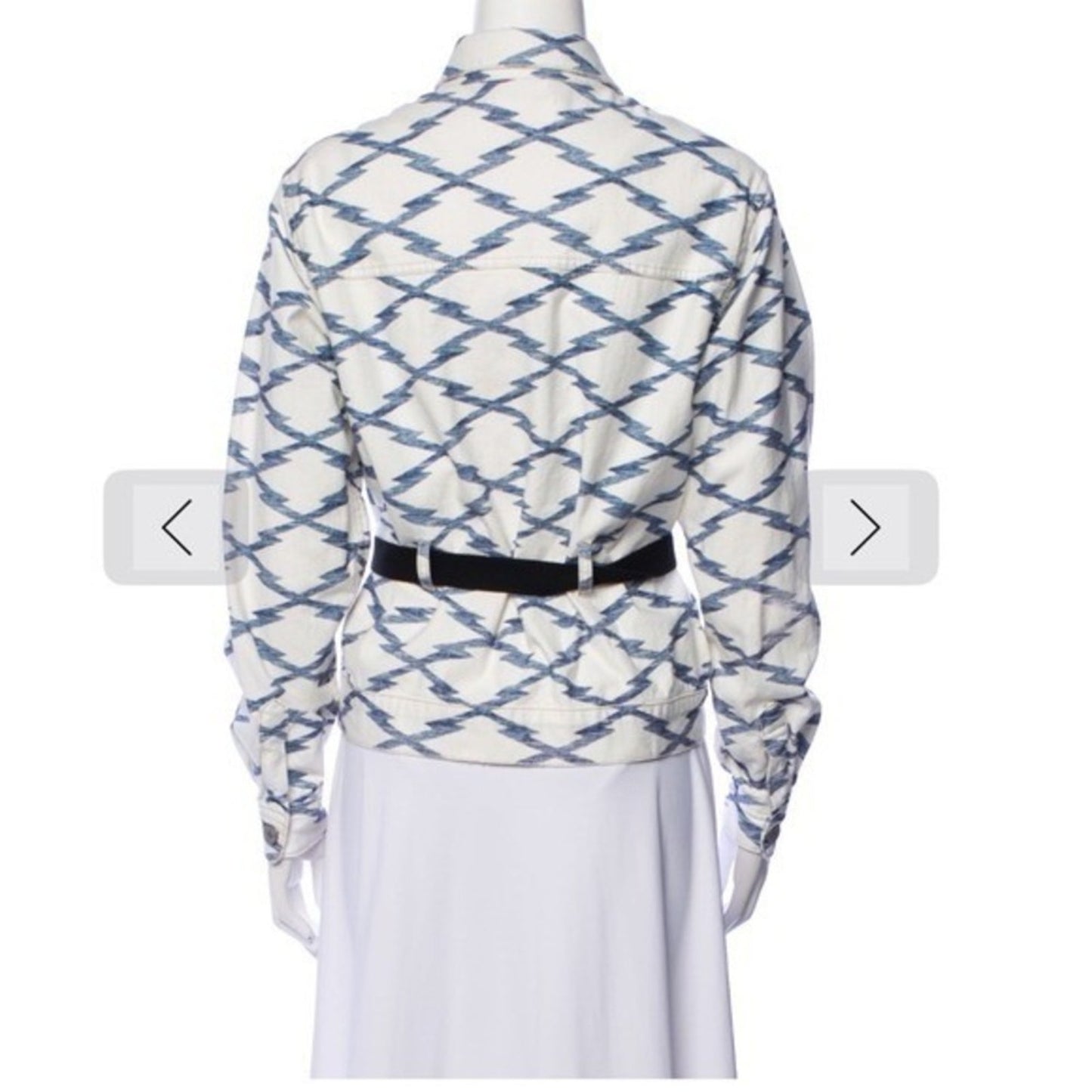 Isabel  Marant  Blue Geometric Print Long Sleeve Button Up Jacket size M