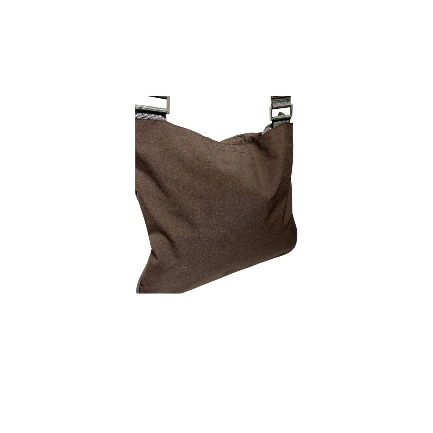 Prada Linea Rossa Crossbody Bag Brown Nylon 4VA031 Sport Messenger Red Logo