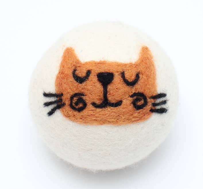 Cats: Eco Wool Dryer Balls Fair-Trade: Orange Cat