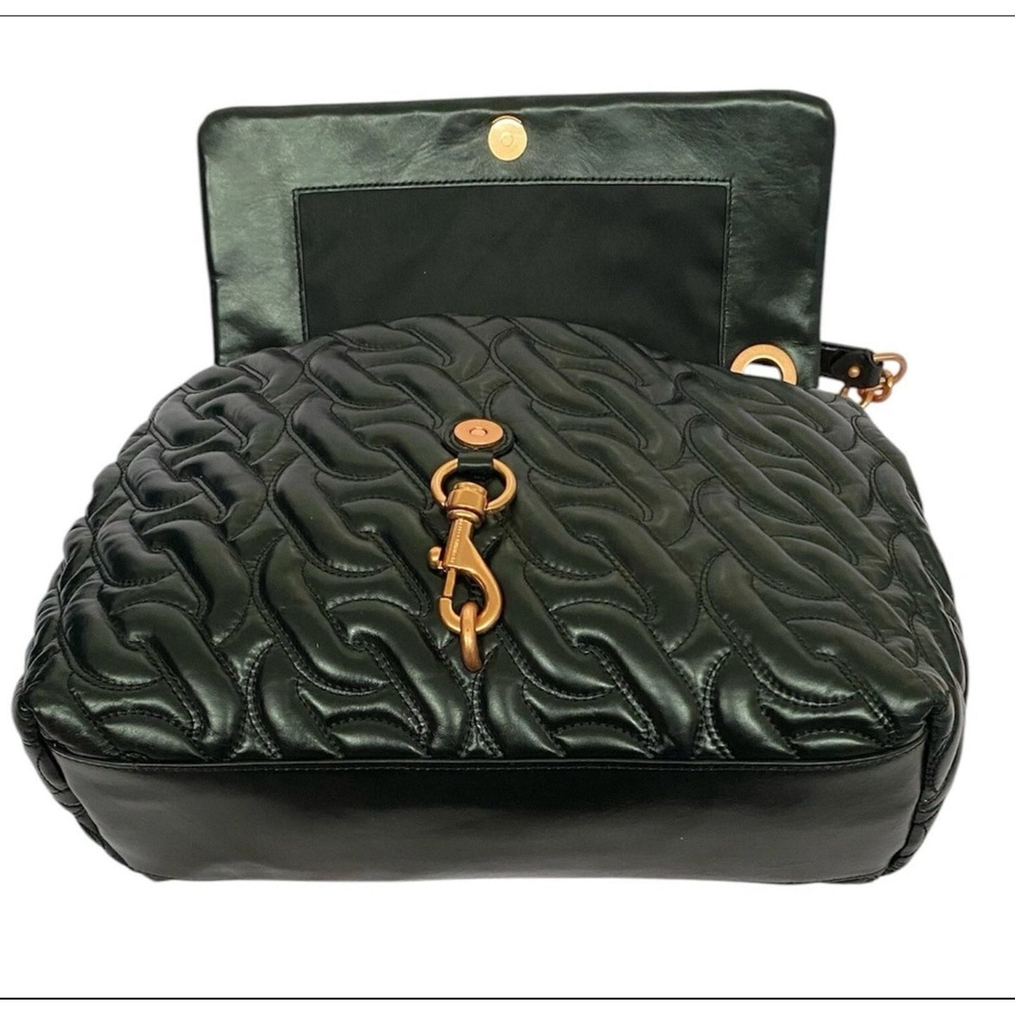 Rebecca Minkoff Black Quilted Leather Shoulder Bag Chain Strap Purse