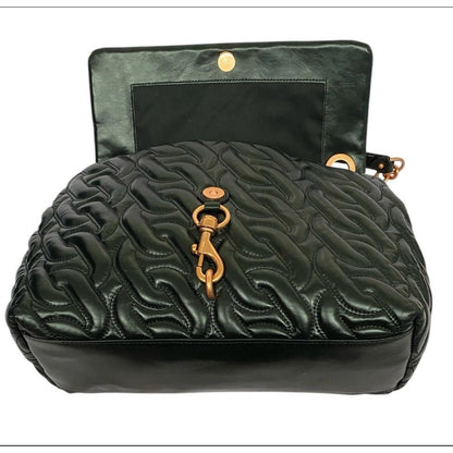 Rebecca Minkoff Black Quilted Leather Shoulder Bag Chain Strap Purse