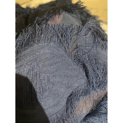 H&M Gold Label Navy Textured Rosette Faux-Fur Mini Skirt – Size 6