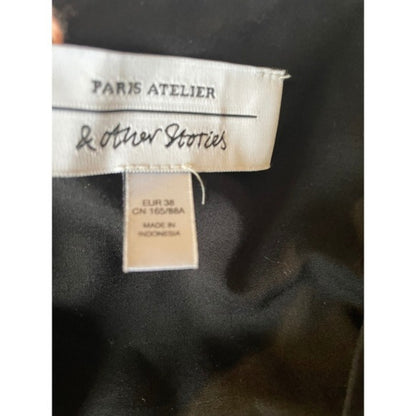 And Other Stories Black Gold Bee Print Wrap Mini Dress size 6