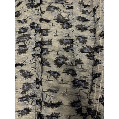 Rebecca Taylor Floral Metallic Silk Blend Long Sleeve Top Size 4