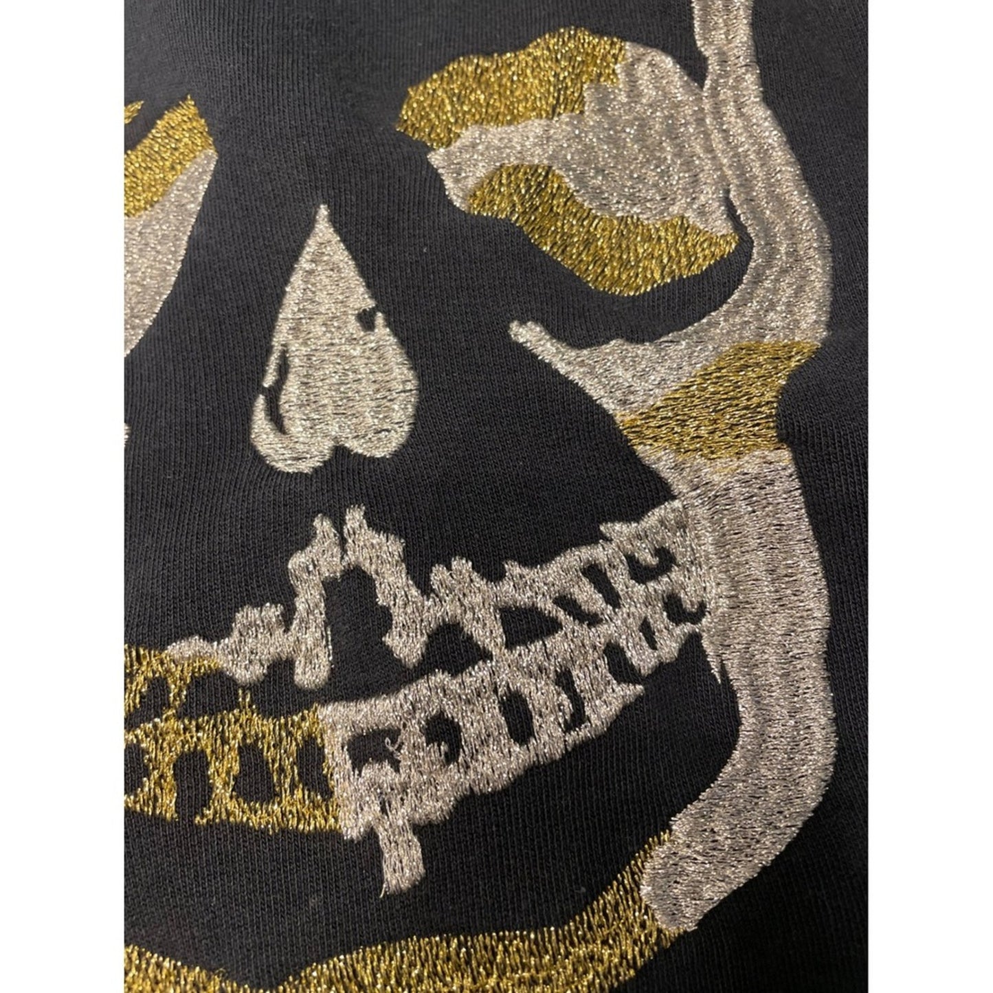 ZADIG&VOLTAIRE Skull Black Sweatshirt  Gold Embellishment Raglan Sleeve Size S