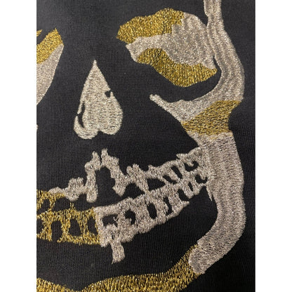 ZADIG&VOLTAIRE Skull Black Sweatshirt  Gold Embellishment Raglan Sleeve Size S