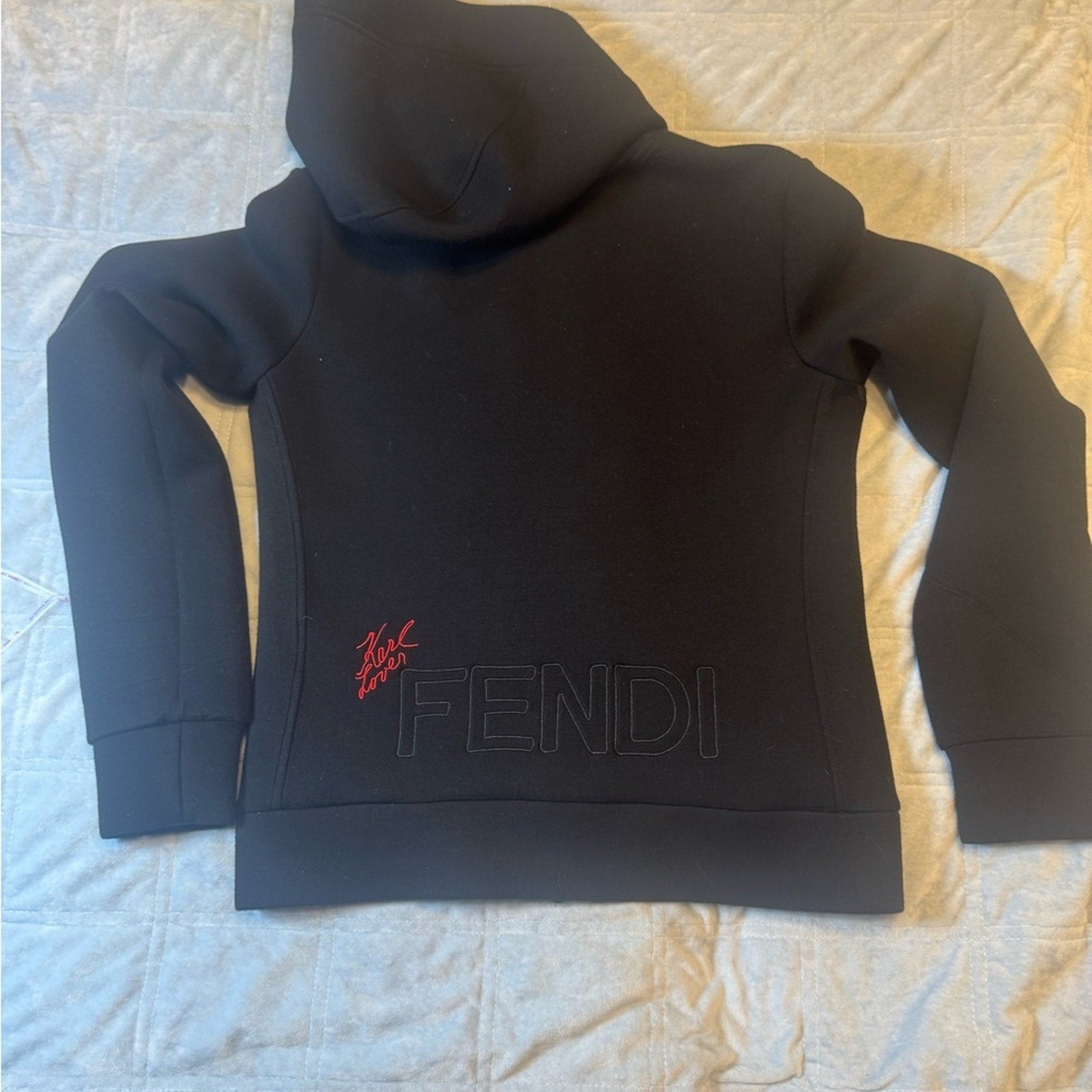 Fendi x Karl Lagerfeld Black Scuba Hoodie Jacket – Women’s Small
