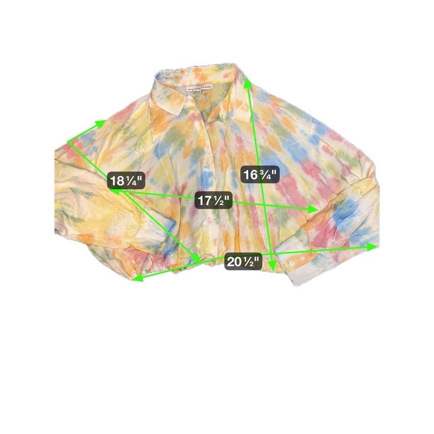 Young Fabulous & Broke Tie Dye Cropped Button Down Shirt Womens Medium