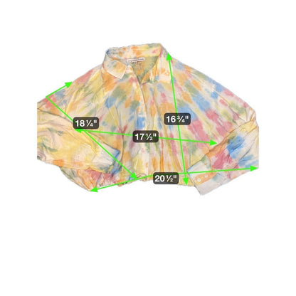 Young Fabulous & Broke Tie Dye Cropped Button Down Shirt Womens Medium