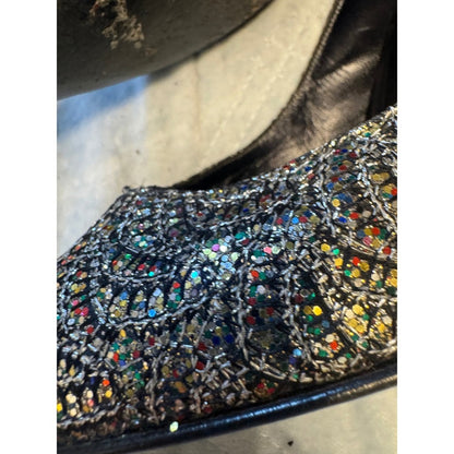 Simona Made in Italy Pointed Toe Heels Glitter Sparkle Party Shoes