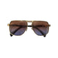 Prada Sunglasses Gold Frame Gradient Brown Blue Lens Designer Italy 2A789