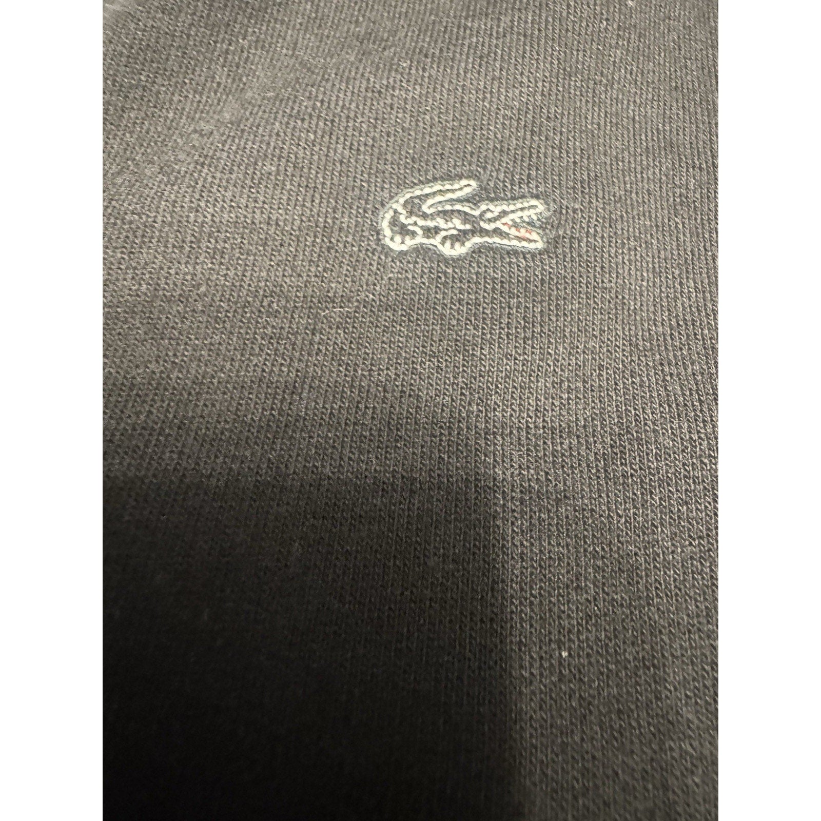 Lacoste Black Full Zip Hoodie Sweatshirt Croc Logo Size 42 Unisex