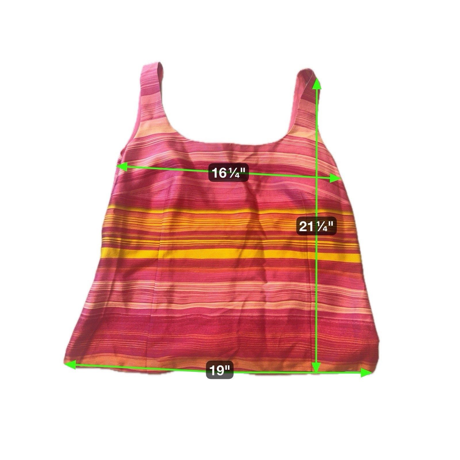 AKRIS Silk Sheer Set Womens Tank Set Pink Orange Yellow Size M .
