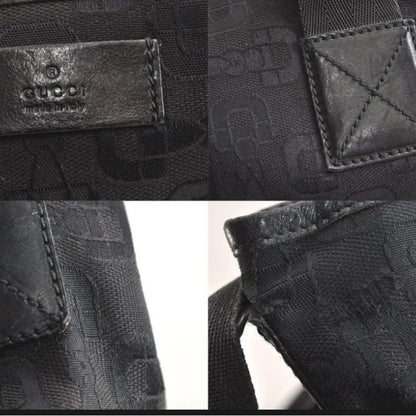 Gucci Horsebit Black Canvas Tote — Vintage Classic Style