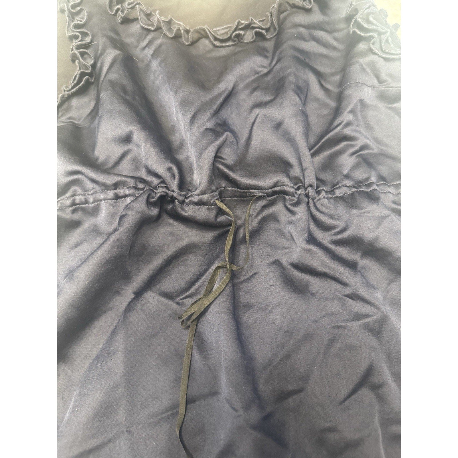 Hache Navy Sleeveless Dress with Ruffle Trim Size 8