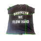 Y7 Studio Brooklyn We Flow Hard Distressed Destroyed Black Graphic Tee Medium