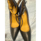 Coach Leather Ankle Strap Heels Pointed Toe Block Heel Pumps Womens Size