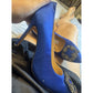 Manolo Blahnik Blue Satin Hangisi Crystal Embellished Pumps Size 41