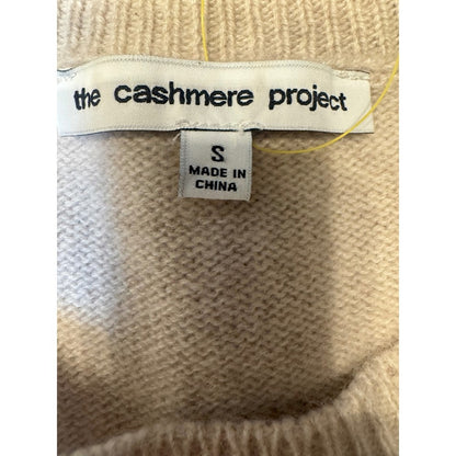The Cashmere Project Women's Size S Tan Love Heart Embroidered Sweater