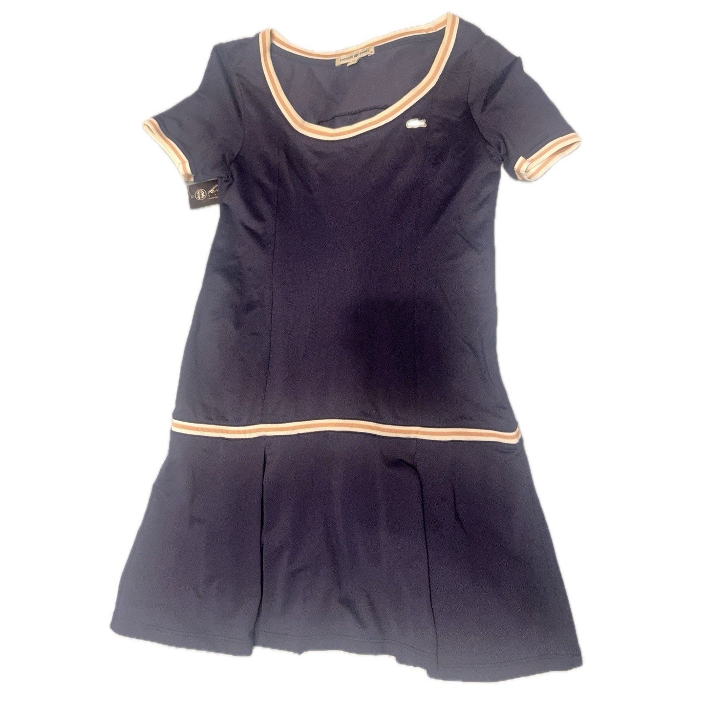 LACOSTE Womens Polo Dress Short Sleeve Black Size 36 Small With Logo