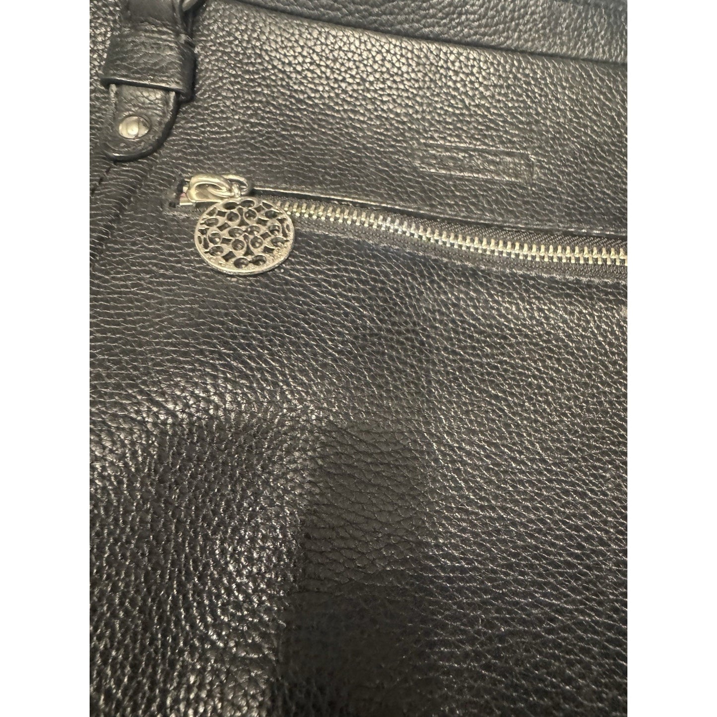 Coach Kristin Satchel Black Pebbled Leather Shoulder Crossbody Bag Purse 16”