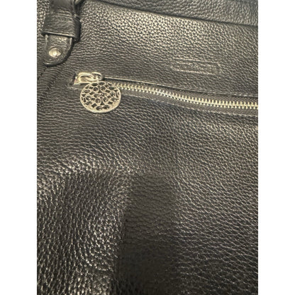 Coach Kristin Satchel Black Pebbled Leather Shoulder Crossbody Bag Purse 16”