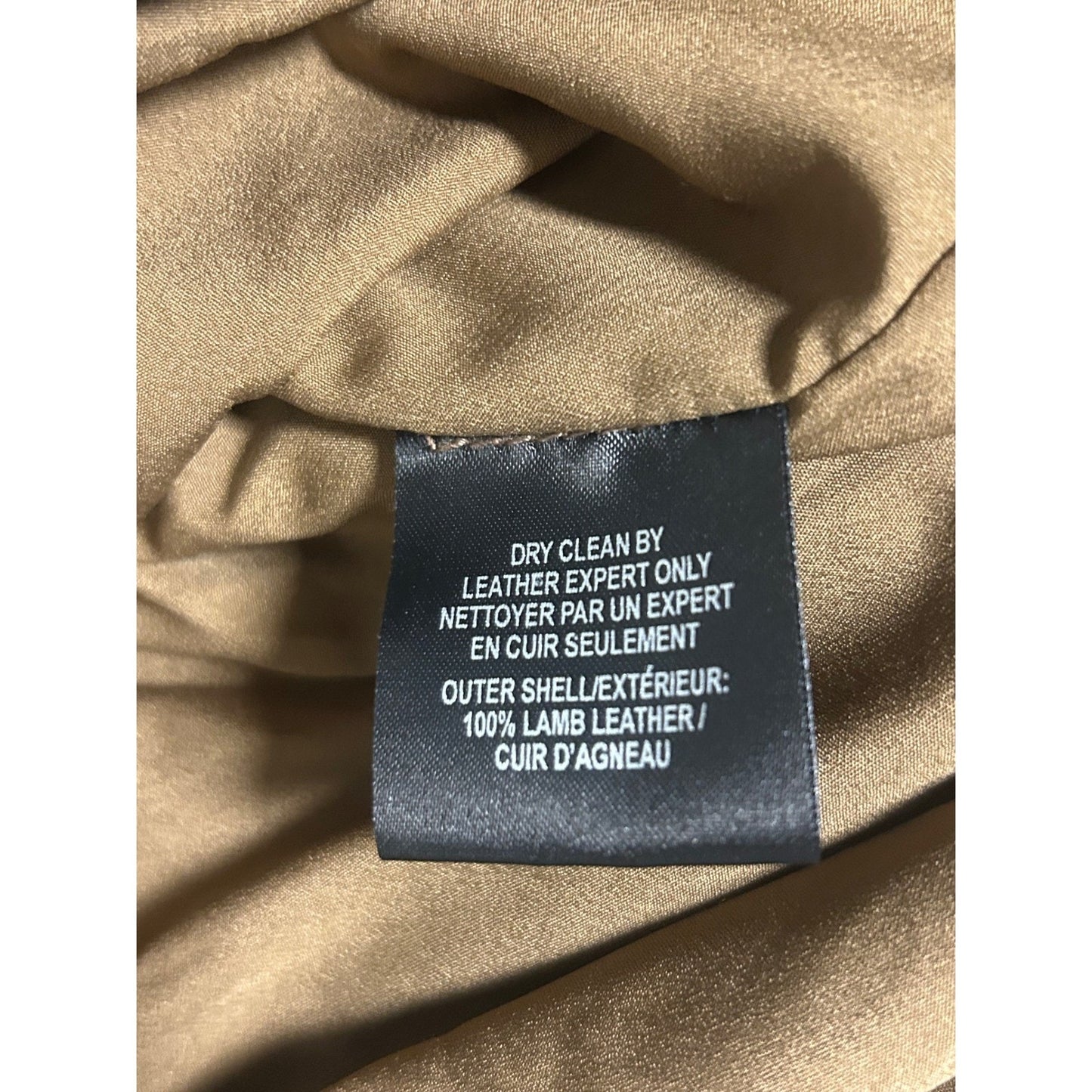 LAMARQUE Womens Cropped Leather Shacket Camel Tan Snap Front Jacket Small