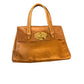Cynthia Rowley Tan Leather Satchel Handbag Top Handle Bag Brass Lock