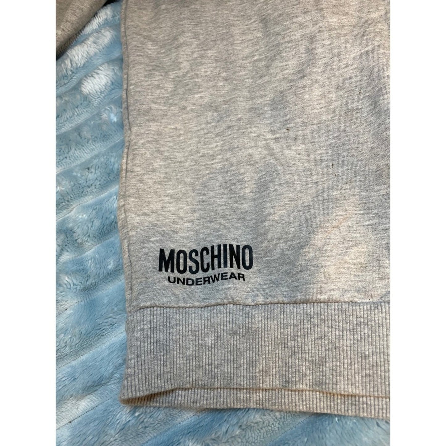 Moschino Underwear Grey Teddy Bear Hoodie Zip Up Sweatshirt size M