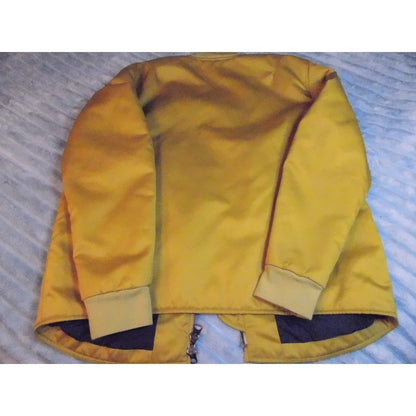 Acne Studios Bomber Jacket Yellow Satin Snap Button Mens Size Medium