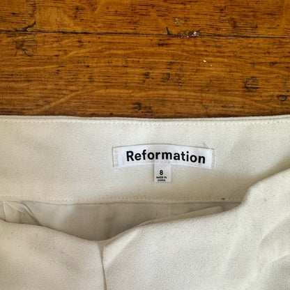 Reformation Cream Wide Leg Pants