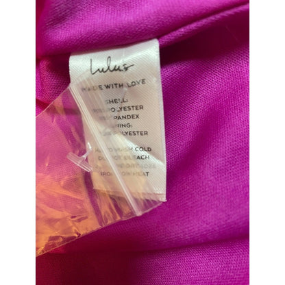 Lulus Hot Pink Halter Neck Fit Flare Mini Dress Size Small
